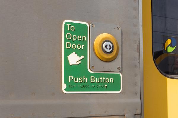 Outside door release button. 